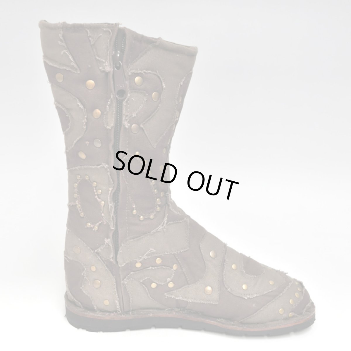 画像2: FLOWER OF LIFE コットン・ブーツ／カーキ×ブラウン【レディースサイズ】 (2)