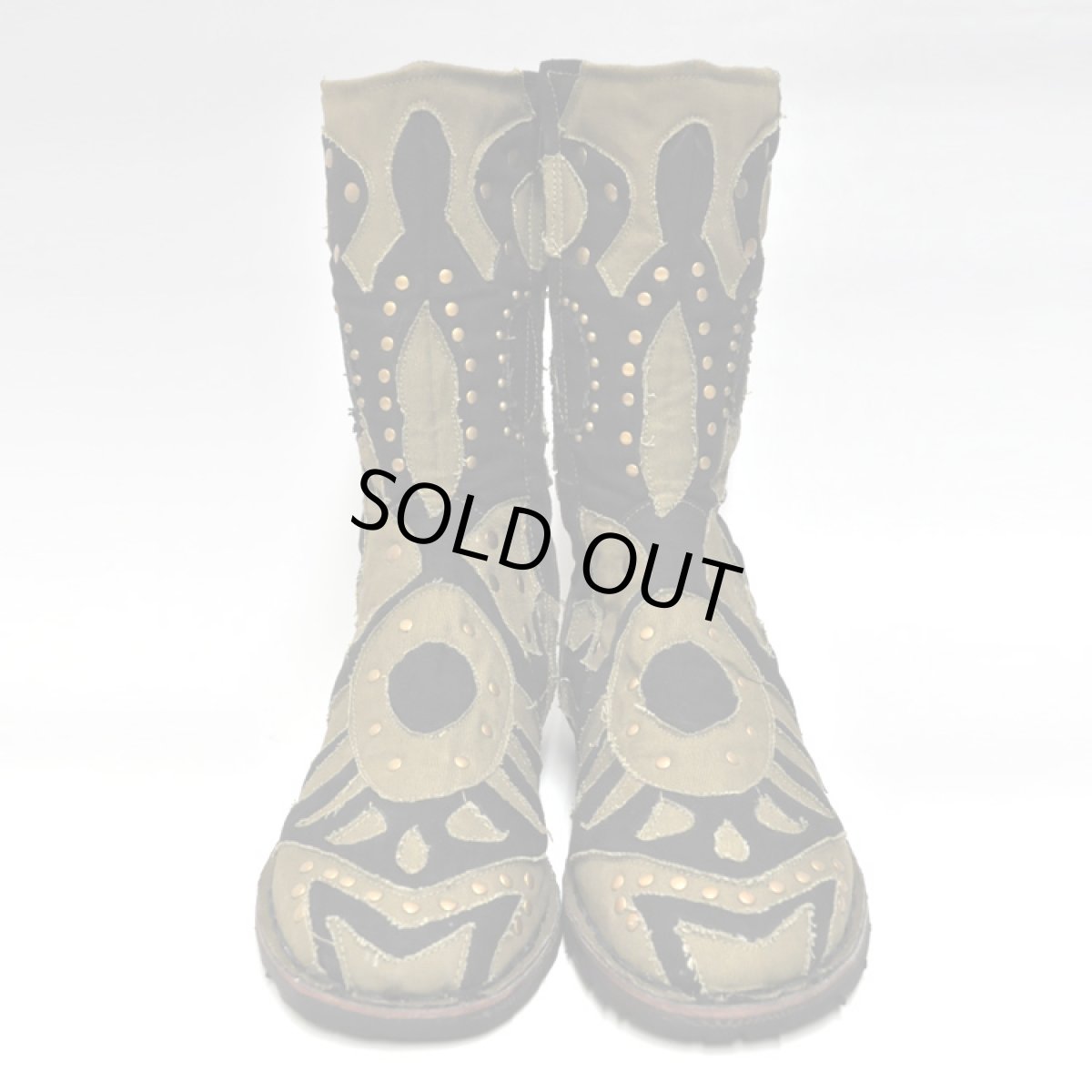 画像4: FLOWER OF LIFE コットン・ブーツ／サンドカーキ×ブラック【メンズサイズ】 (4)