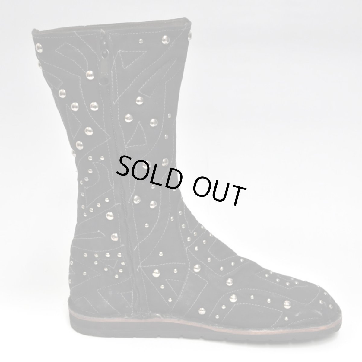 画像2: FLOWER OF LIFE コットン・ブーツ/ブラック×シルバースタッズ【メンズサイズ】 (2)