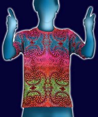 画像1: SPACE TRIBEメンズTシャツ「RAIBOW FRACTAL」 (1)