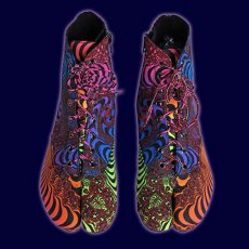 画像3: SPACE TRIBE シューズ「Elf Tabi Boot / Rainbow Fractal」(ファスナー付き) (3)