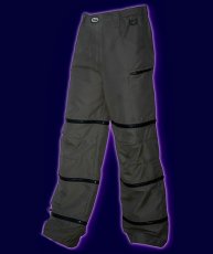 画像2: SPACE TRIBE ユニセックス・4WAYパンツ「Psy-Traveller Pants / オリーブマイクロ」 (2)