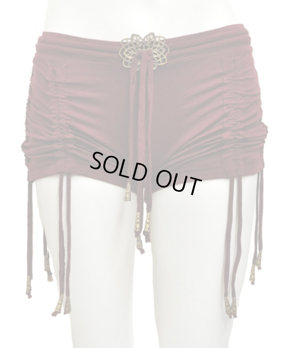 画像2: KAYO - Anime Clothing  ショートパンツ「Diamond String Shorts / マルーン」 (2)