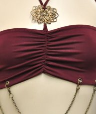 画像5: KAYO - Anime Clothing ブラトップ「Diamond Mini Chain Bra / マルーン」 (5)