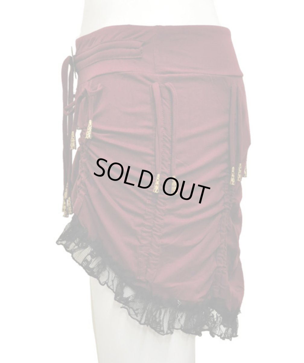 画像3: KAYO - Anime Clothing  スカート「Diamond String Skirt / マルーン」 (3)