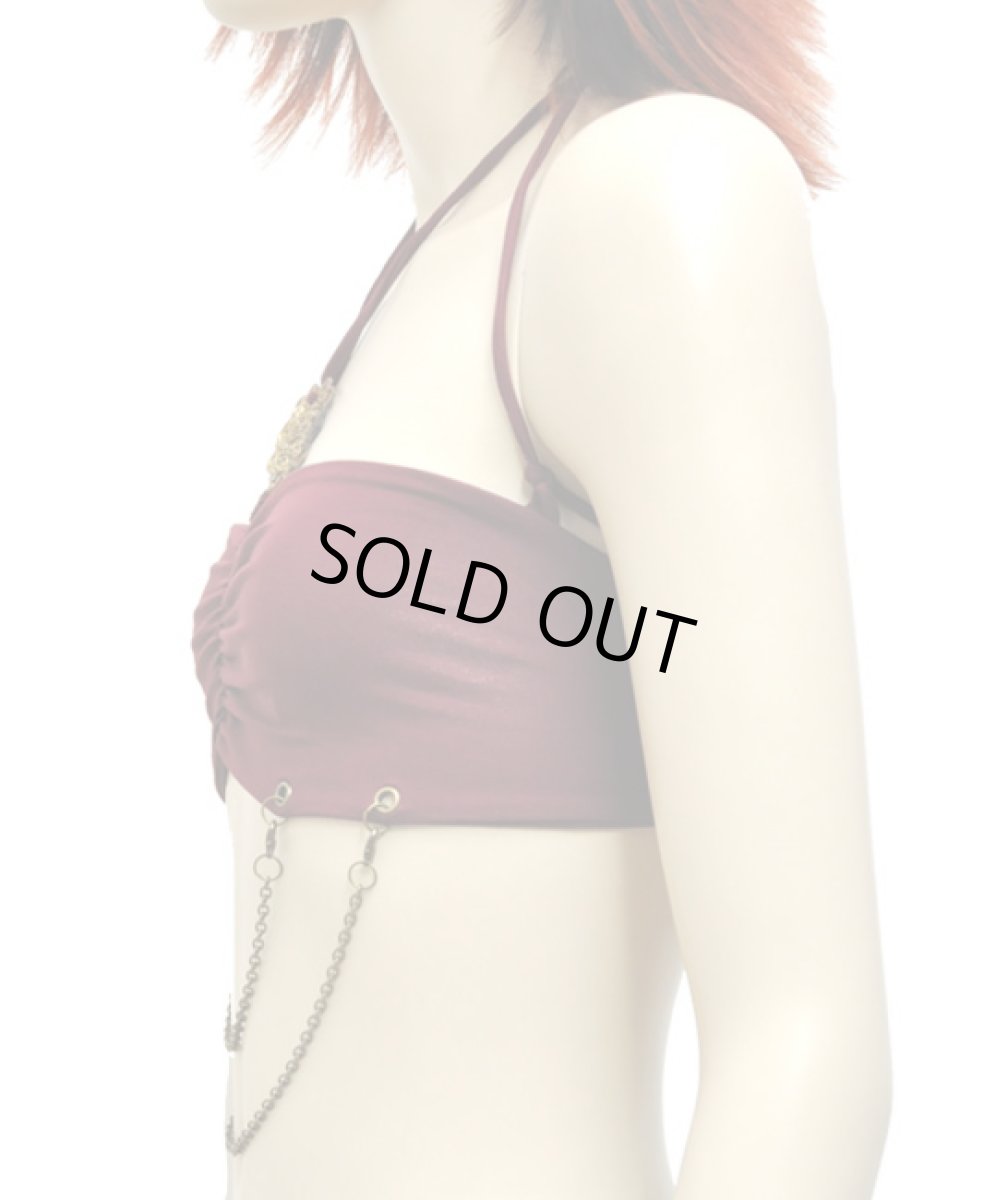 画像3: KAYO - Anime Clothing ブラトップ「Diamond Mini Chain Bra / マルーン」 (3)