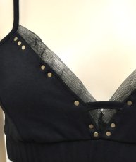 画像2: KAYO - Anime Clothing ブラトップ「Studed Mesh Bra / ブラック」 (2)