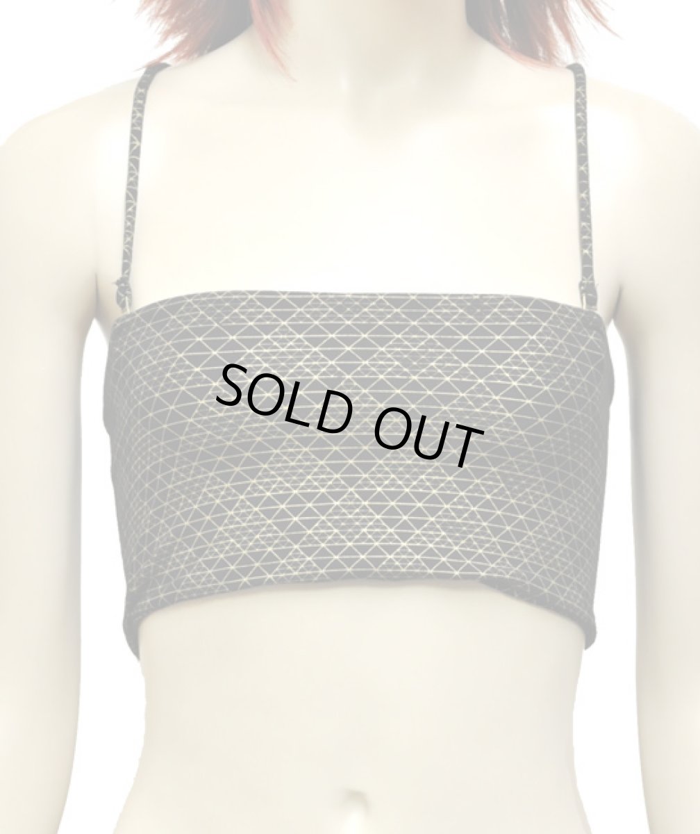 画像1: KAYO - Anime Clothing ブラトップ「DMT Pyramid Print Mini Bra / ブラック×ゴールド」 (1)