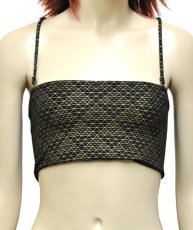 画像1: KAYO - Anime Clothing ブラトップ「DMT Pyramid Print Mini Bra / ブラック×ゴールド」 (1)