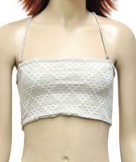 画像1: KAYO - Anime Clothing ブラトップ「DMT Pyramid Print Mini Bra / ホワイト×ゴールド」 (1)