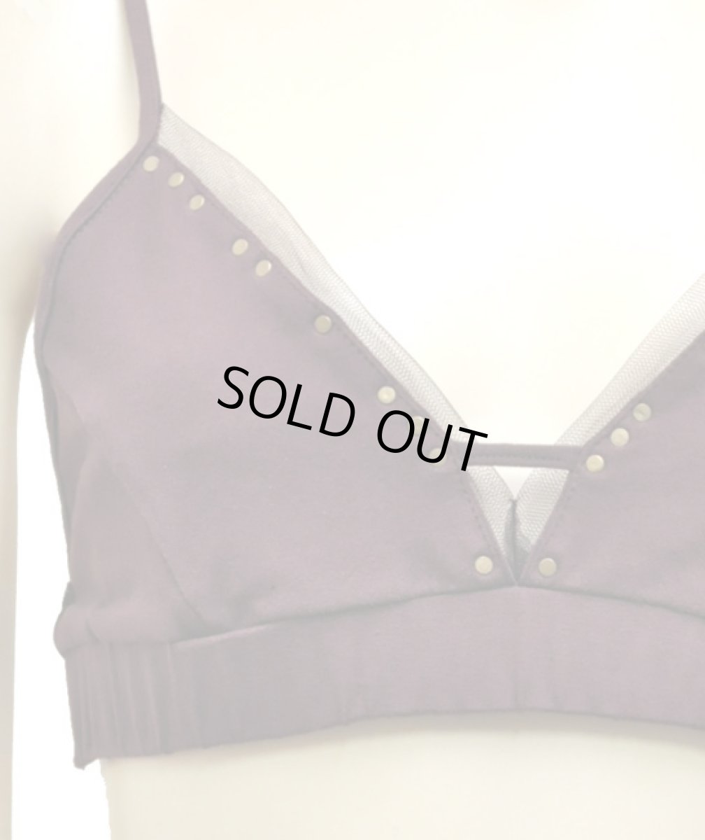 画像3: KAYO - Anime Clothing ブラトップ「Studed Mesh Bra / マルーン」 (3)