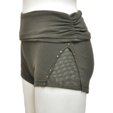 画像1: KAYO - Anime Clothing  ショートパンツ「Side Mesh High Waisted Shorts / オリーブ」 (1)