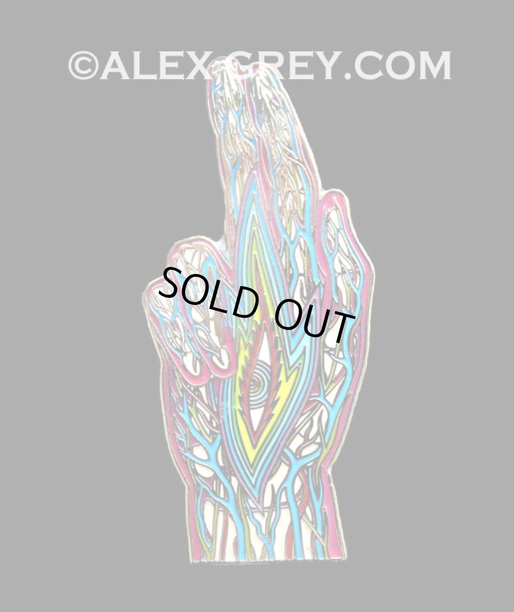 画像1: ALEX GREY ピンバッチ「Blessing Hand Pin」 (1)