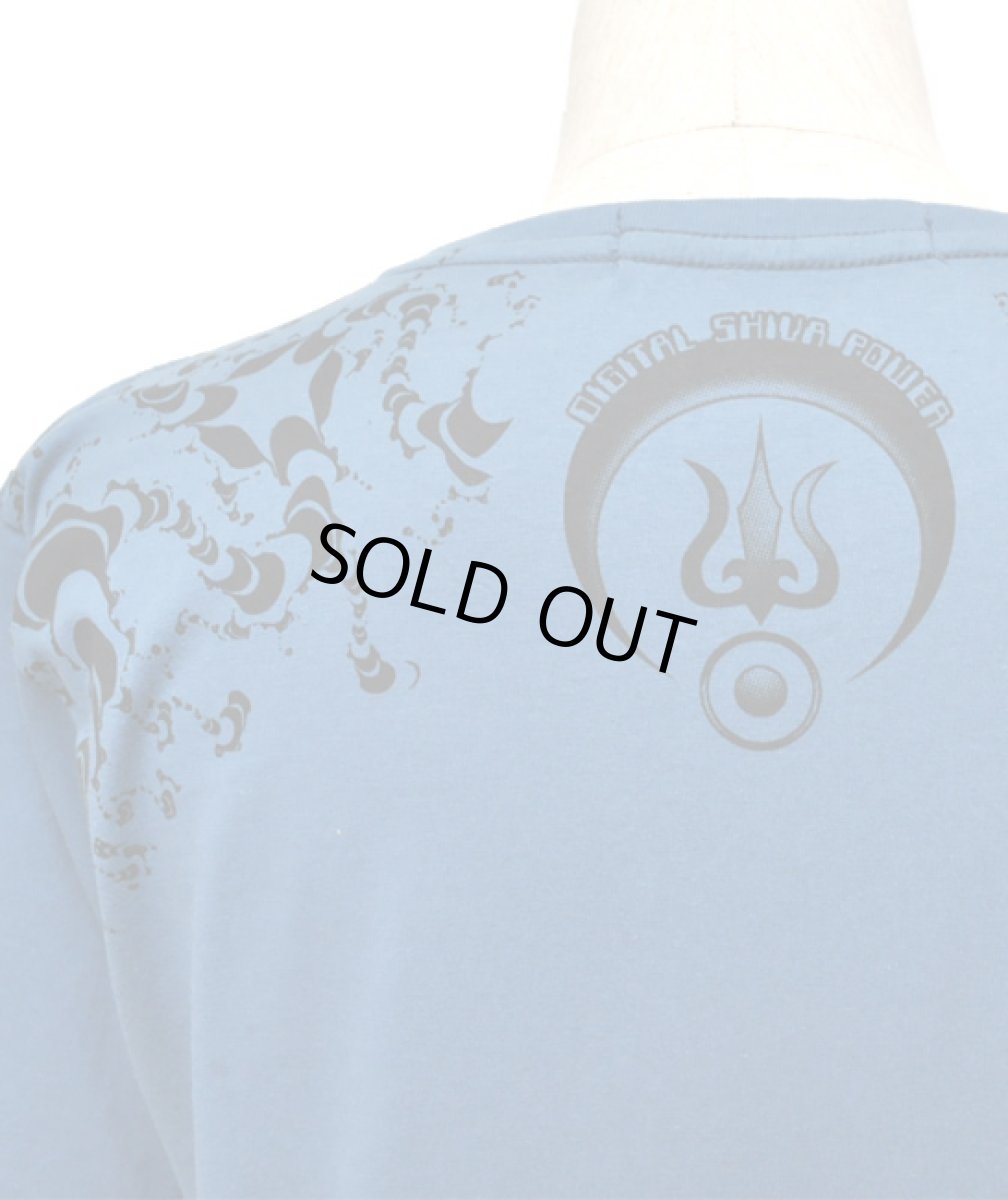 画像2: Digital Shiva Power オフィシャル・メンズTシャツ「Trishula/ブルー」 (2)