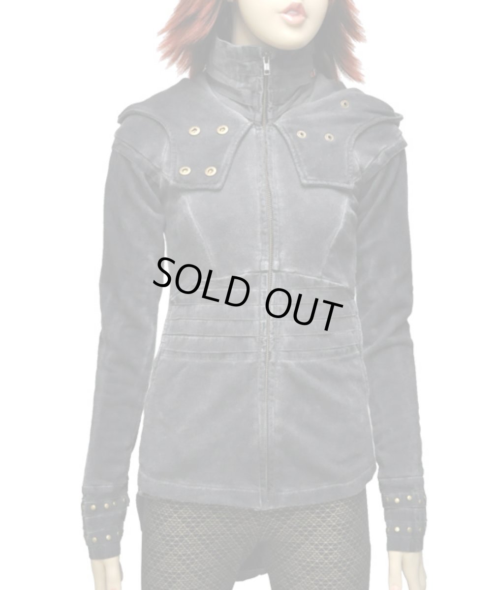 画像3: KAYO - Anime Clothing レディース・パーカー「New Pixie Pleated Jacket/ウォッシュグレー」 (3)