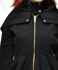 画像4: KAYO - Anime Clothing レディース・ジャケット「Canvas Cropped Hoodie Jacket／ブラック」 (4)