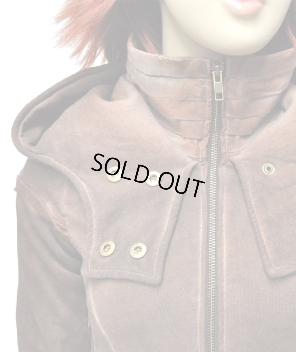 画像4: KAYO - Anime Clothing レディース・パーカー「New Pixie Pleated Jacket/ウォッシュブラウン」 (4)