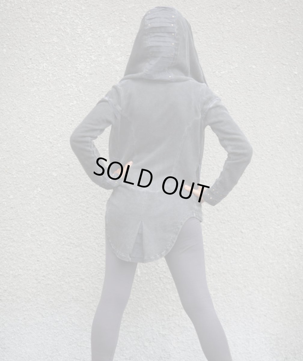 画像2: KAYO - Anime Clothing レディース・パーカー「New Pixie Pleated Jacket/ウォッシュグレー」 (2)