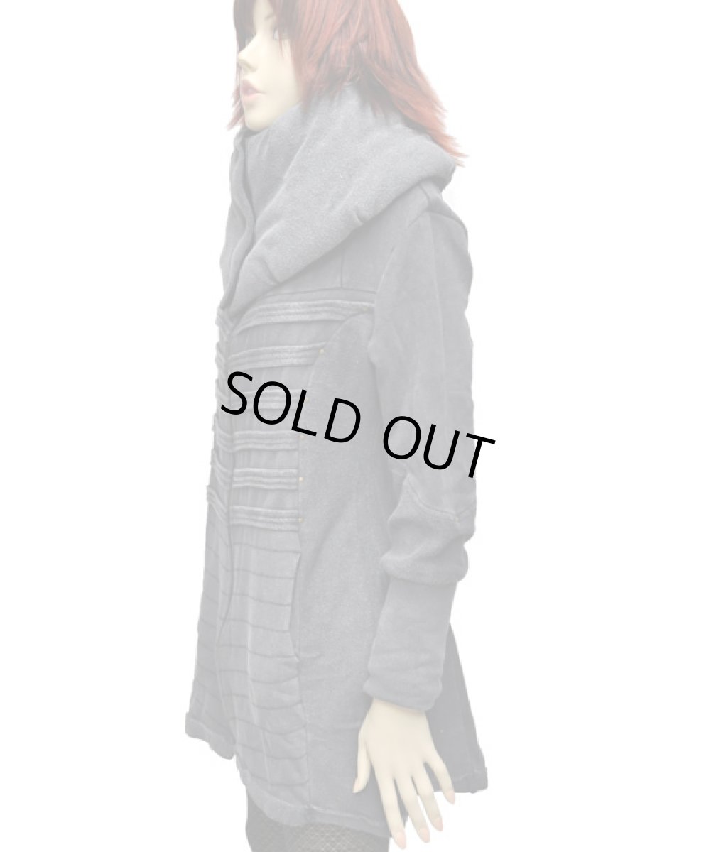 画像3: KAYO - Anime Clothing レディース・ロングジャケット「New Puff Collar Long Jacket/ストーンウォッシュ」 (3)