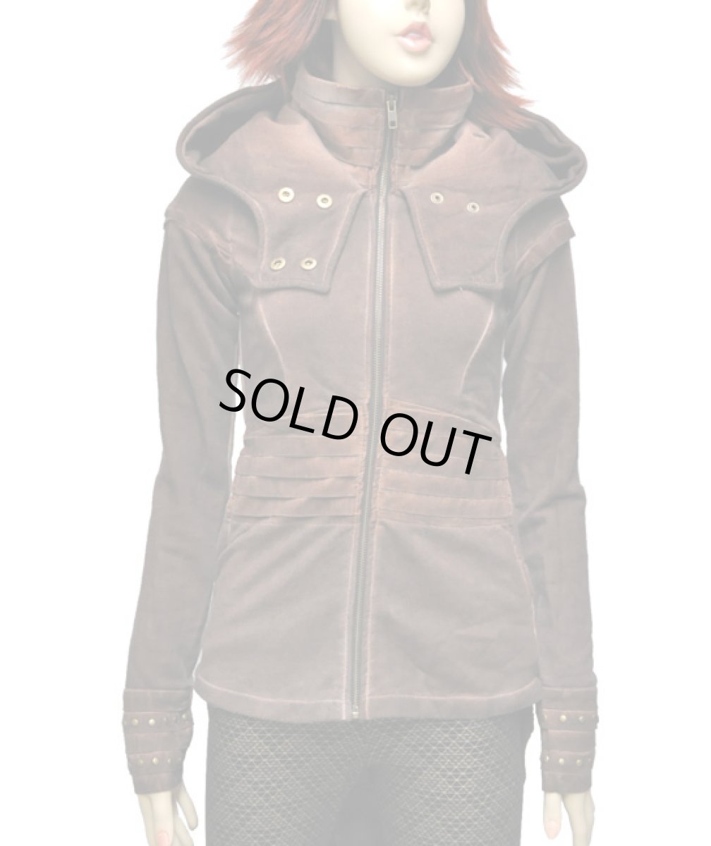 画像3: KAYO - Anime Clothing レディース・パーカー「New Pixie Pleated Jacket/ウォッシュブラウン」 (3)