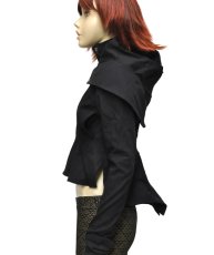 画像2: KAYO - Anime Clothing レディース・ジャケット「Canvas Cropped Hoodie Jacket／ブラック」 (2)