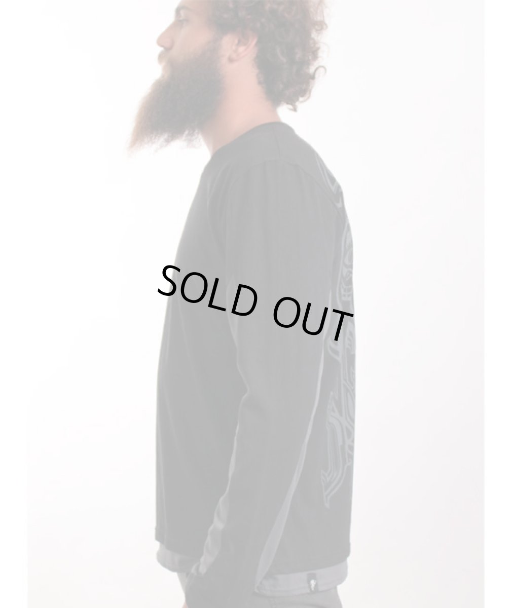 画像3: PLAZMA メンズ・長袖Tシャツ「Ornamento / ブラック」 (3)