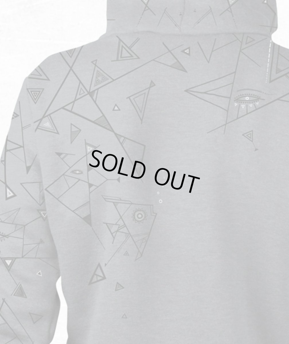 画像4: PLAZMA メンズ・パーカー「Fish Line / グレーメランジ」 (4)