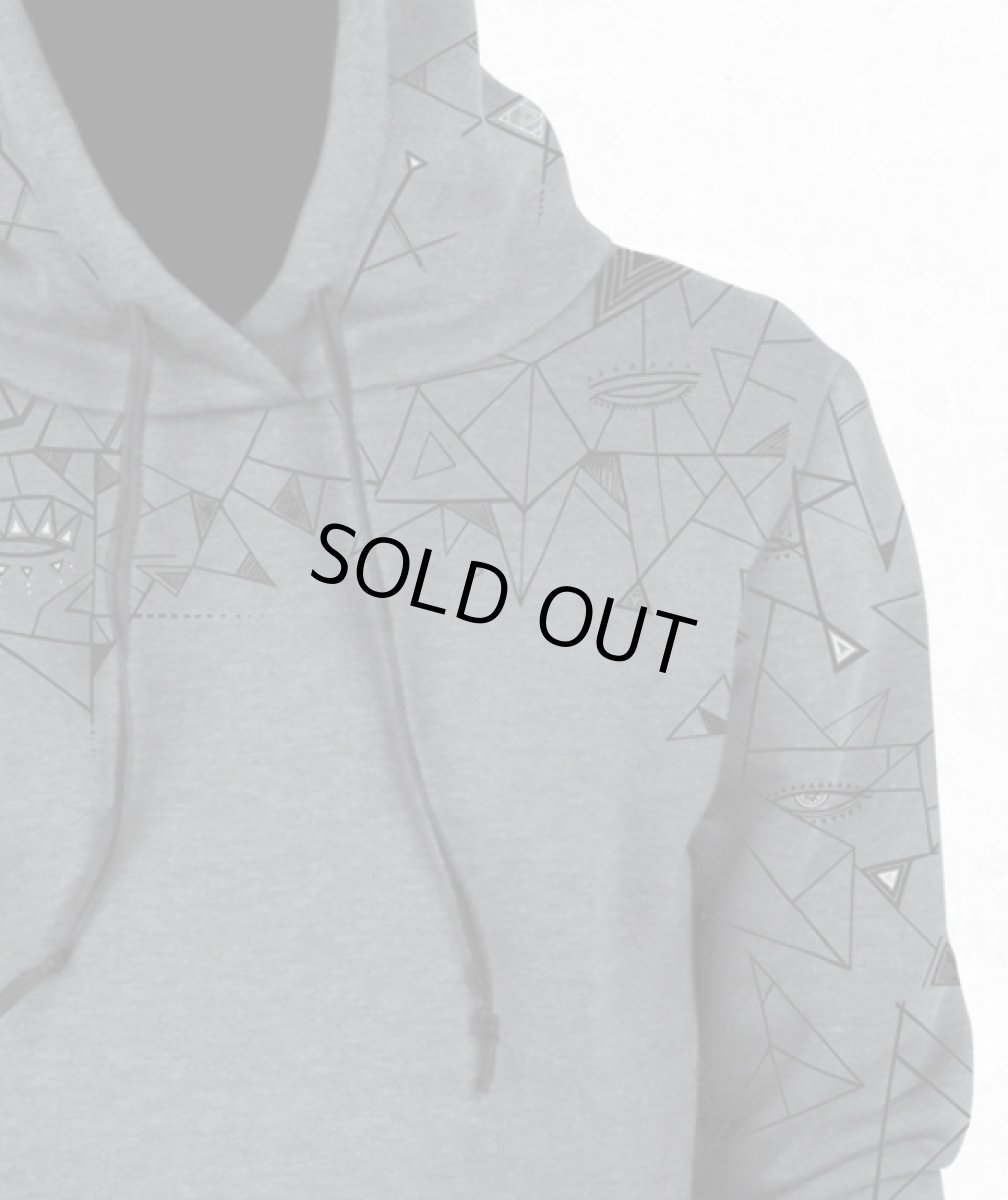 画像3: PLAZMA メンズ・パーカー「Fish Line / グレーメランジ」 (3)