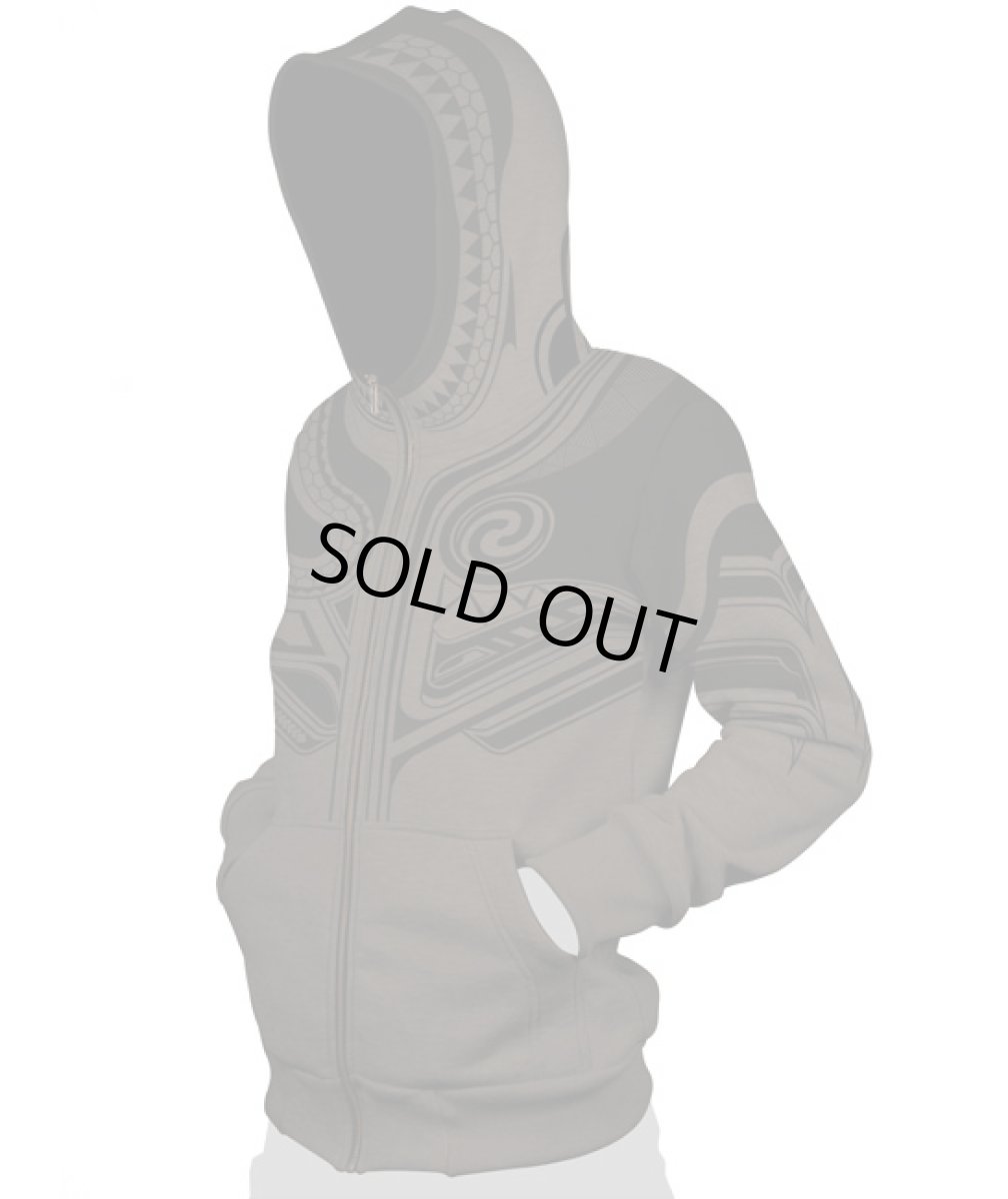 画像2: PLAZMA メンズ・ジップアップ・パーカー「Tattoo / ブラウンメランジ」 (2)