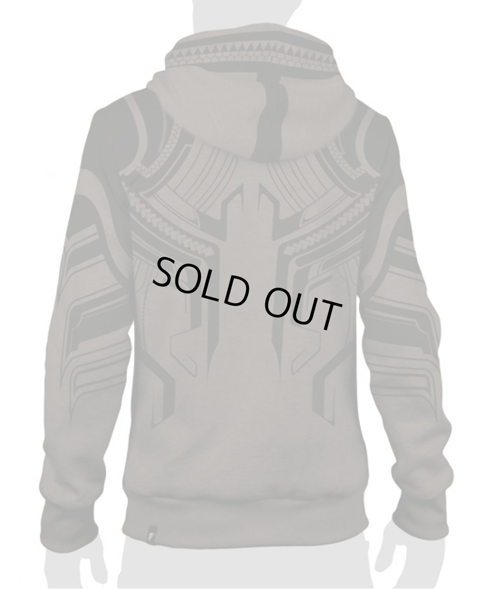 画像3: PLAZMA メンズ・ジップアップ・パーカー「Tattoo / ブラウンメランジ」 (3)