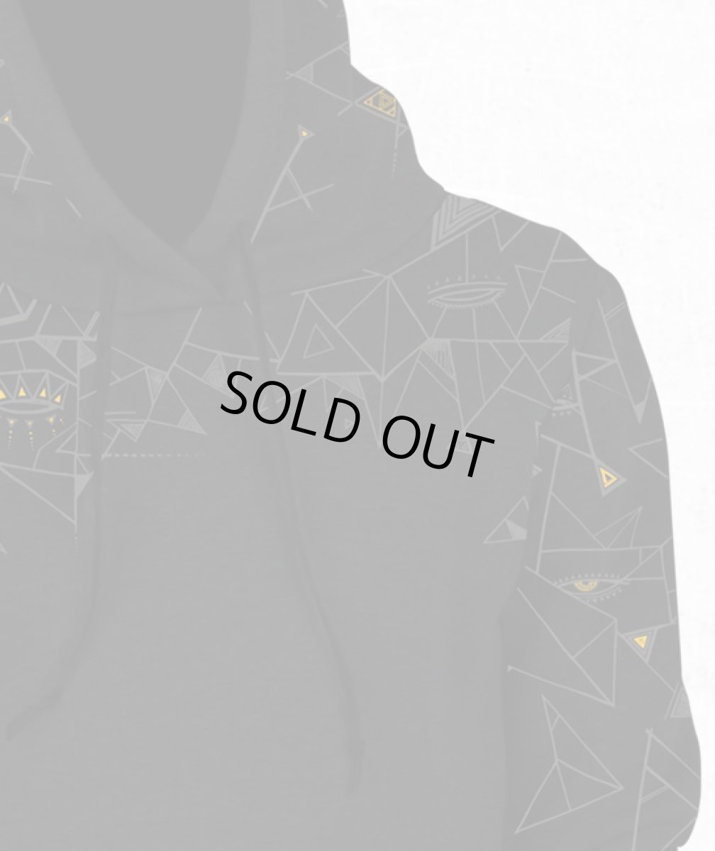 画像3: PLAZMA メンズ・パーカー「Fish Line / ブラック」 (3)