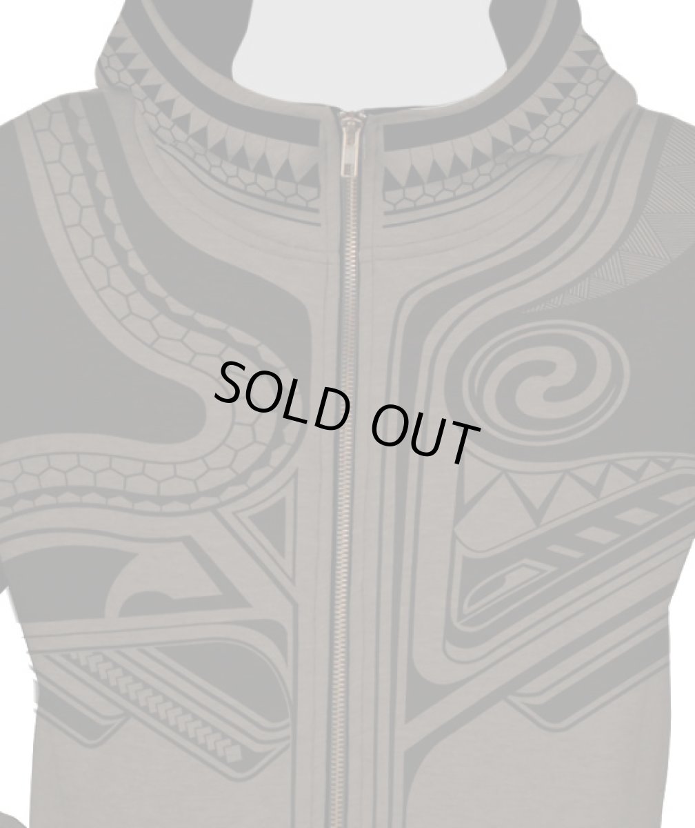 画像4: PLAZMA メンズ・ジップアップ・パーカー「Tattoo / ブラウンメランジ」 (4)