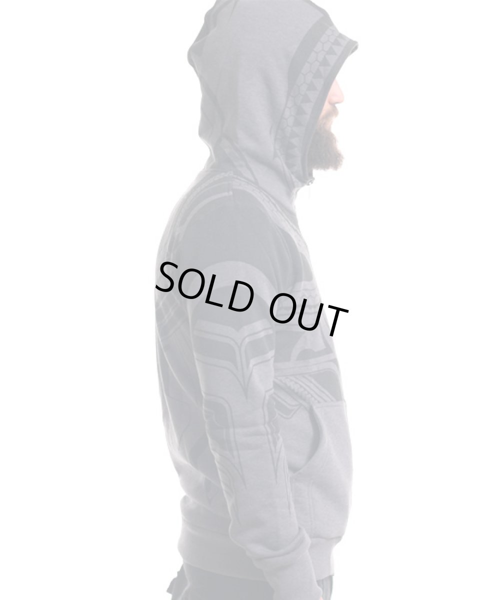 画像3: PLAZMA メンズ・ジップアップ・パーカー「Tattoo / グレーメランジ」 (3)