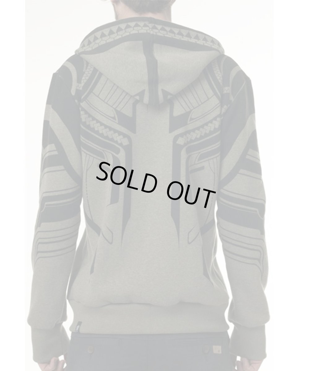 画像4: PLAZMA メンズ・ジップアップ・パーカー「Tattoo / オリーブメランジ」 (4)