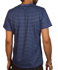 画像3: PLAZMA メンズTシャツ「Stripes & Stripes / ブルーメランジ」 (3)