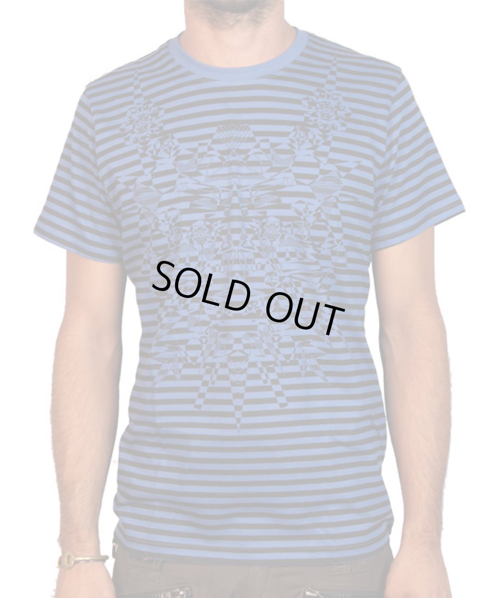 画像1: PLAZMA メンズTシャツ「Stripes & Stripes / ブルーメランジ」 (1)
