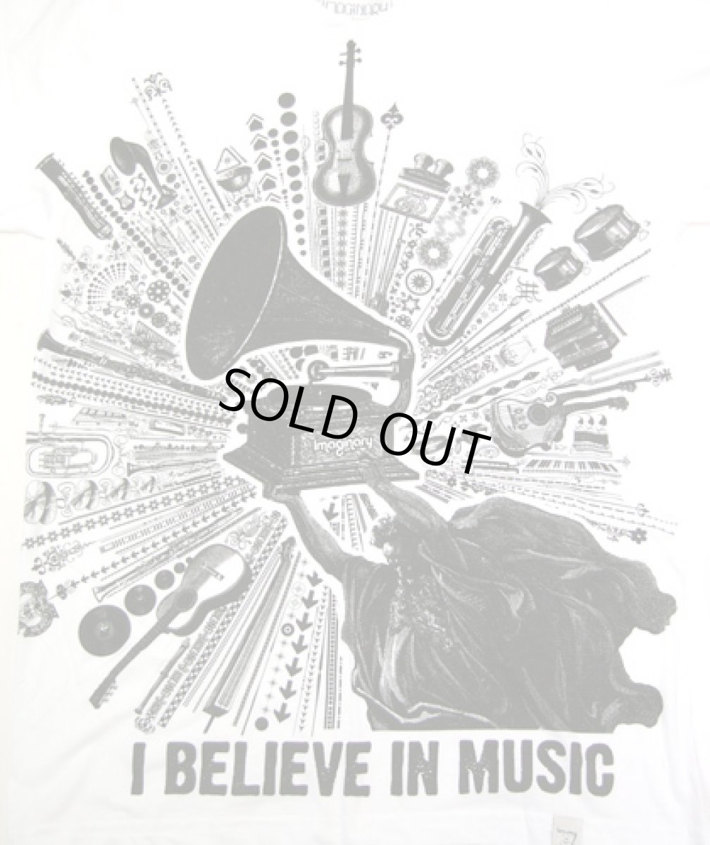 画像2: IMAGINARY FOUNDATIONメンズ半袖Tシャツ「I believe in Music/ホワイト」 (2)