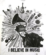 画像2: IMAGINARY FOUNDATIONメンズ半袖Tシャツ「I believe in Music／ホワイト」 (2)