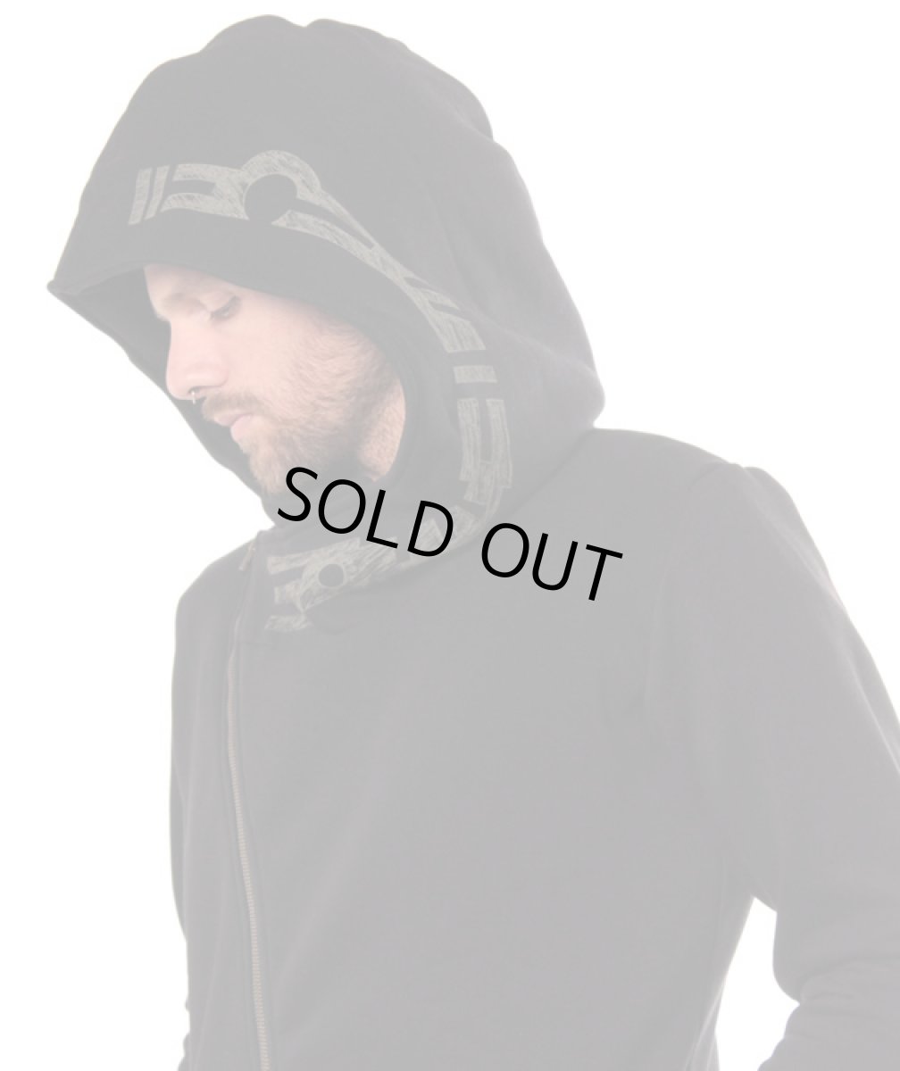 画像4: PLAZMA メンズ・ジップアップ・パーカー「Pitchfork / ブラック」 (4)