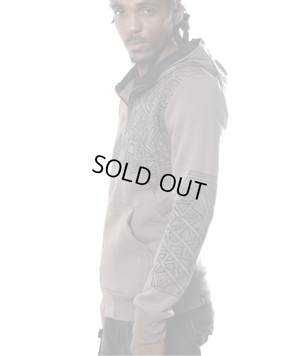 画像3: PLAZMA メンズ・ジップアップ・パーカー「R-Lines / ブラウンメランジ」 (3)