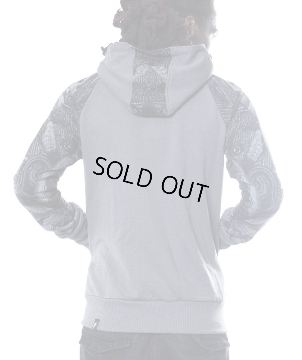 画像6: PLAZMA メンズ・ジップアップ・パーカー「Feathers / グレー」 (6)