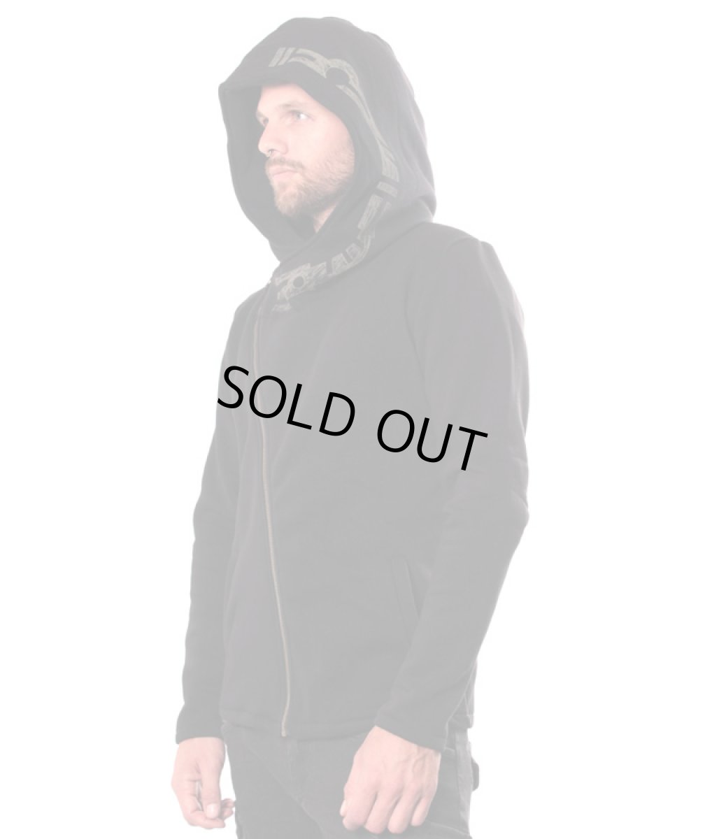 画像3: PLAZMA メンズ・ジップアップ・パーカー「Pitchfork / ブラック」 (3)