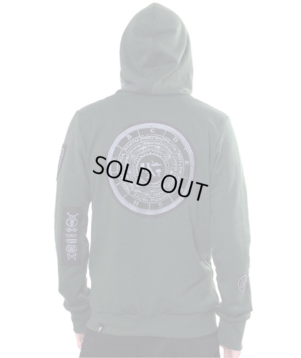 画像4: PLAZMA メンズ・ジップアップ・パーカー「Magic Patches / グリーンメランジ」 (4)