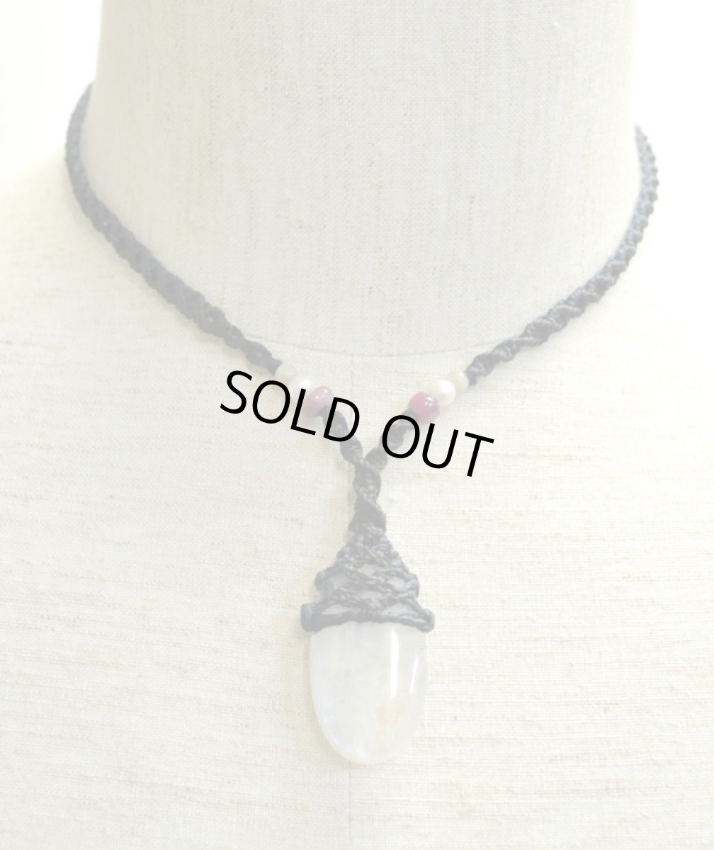 画像3: X-tribal「レインボームーンストーン・ルビービース・ネックレス」 (3)