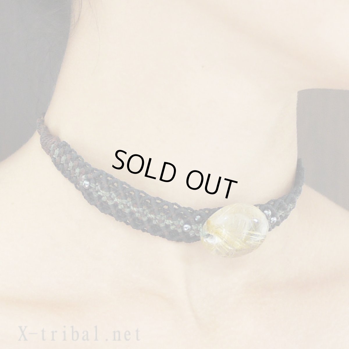 画像1: X-tribal「ルチレイテッドゴールデンクリスタル・チョーカー」 (1)