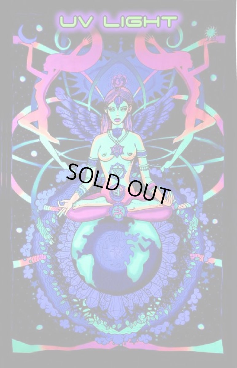 画像2: SPACE TRIBE バティック 1.2m x 2m「Chakra Goddess」 (2)