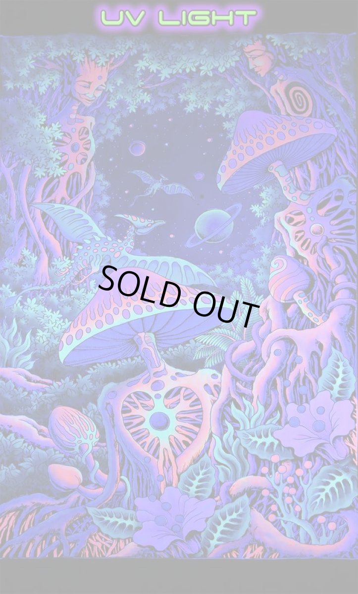 画像2: SPACE TRIBEバティック 1.2m × 2m「Psy Shroom」 (2)