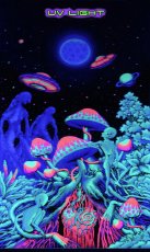 画像2: SPACE TRIBEバティック 1.2m × 2m「Alien Shrooms」 (2)