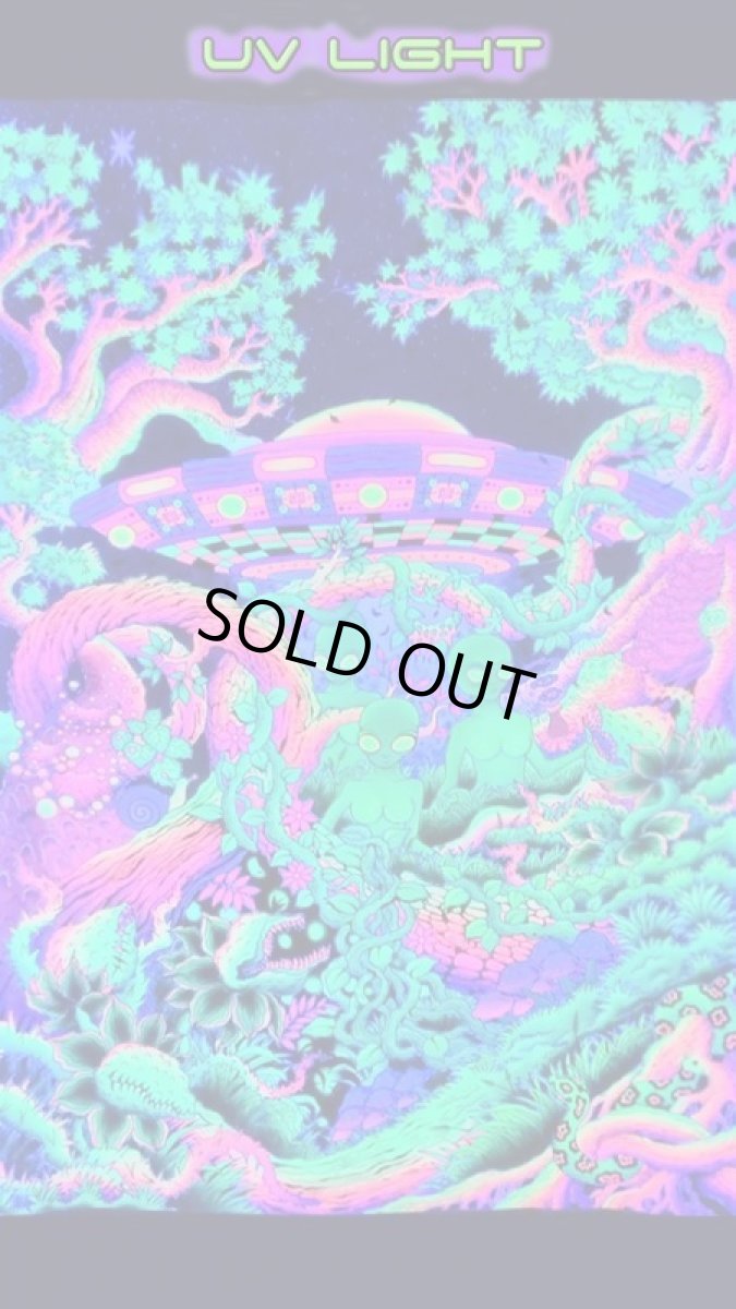 画像2: SPACE TRIBEバティック 1.2m × 2m「Alien Visitors」 (2)