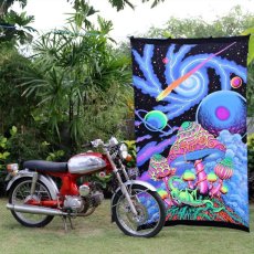 画像4: SPACE TRIBEバティック 1.2m × 2m「Cosmic Shrooms」 (4)